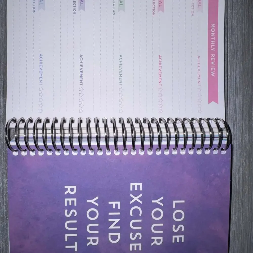 Set of TWO NONDATED Monthly Planner Calendar Notebook, fitness and tracking